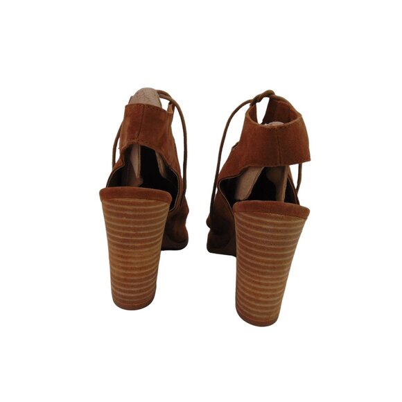 Diba True Tren Dee Brown Suede Lace Up Heels Size 10 Gladiator Shoes Lace Up - Picture 11 of 11